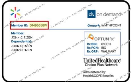USA UnitedHealthcare health insurance ID card